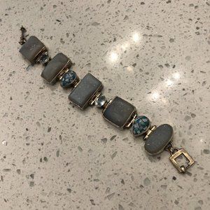 NWOT sterling silver druzy bracelet